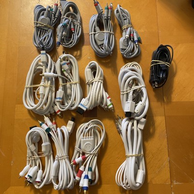 Nintendo Wii AV  Cables Aftermarket Lot Of 12 W/Intec Power Supply