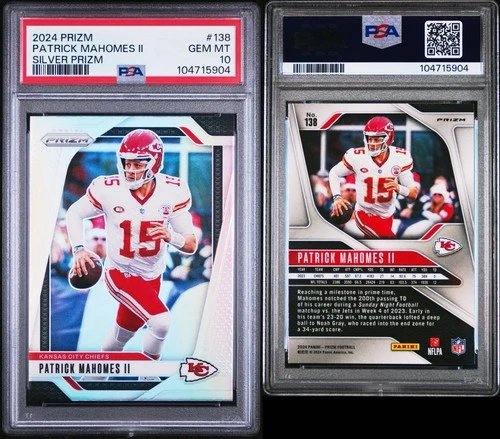 2024 Panini Prizm Patrick Mahomes II #138 Silver Prizm PSA 10 Gem Mint Chiefs