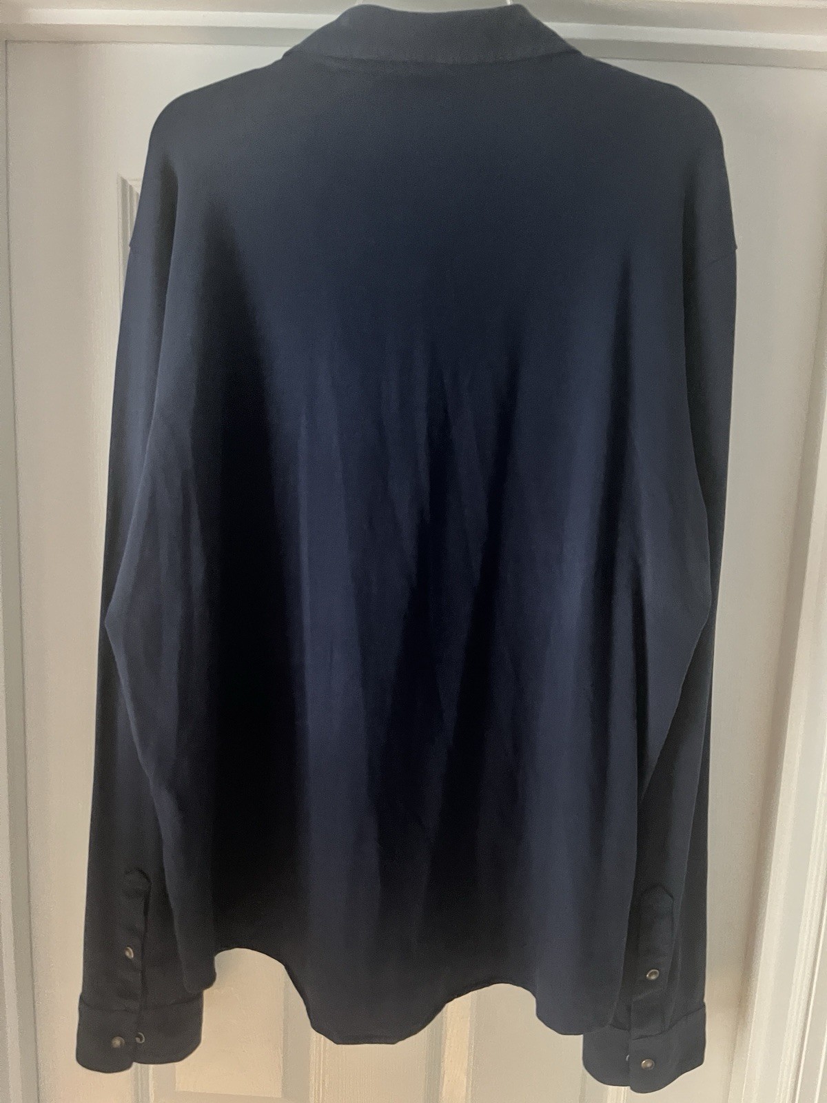 Peter Millar Navy Solid Button-Up Long Sleeve Shi… - image 3