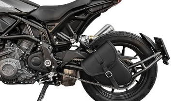 SACOCHE EN CUIR POUR INDIAN FTR , FTR S , FTR CARBON 2019-2025 MADE IN ITALY - Photo 1/4