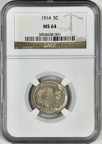 1914 BUFFALO NICKEL NGC MS64 GREAT EYE APPEAL