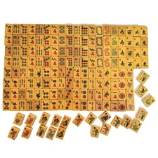 Vintage Apple Juice Resin Bakelite Mah Jong Mahjong Set and Case 166 Tiles