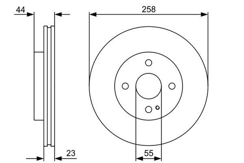 2x Brake Discs Pair Vented fits FORD KA+ 1.2 Front 2018 on 257.9mm Set Bosch New - Picture 6 of 6