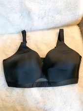 Cacique Lightly Lined Wireless Bra Women's Size 44DDD Black Comfort Lane Bryant