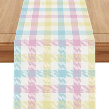 Linen Buffalo Check Plaid Spring Table Runner 72 Inches Long Farmhouse Spring Su