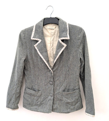 Vtg Toast Blazer Womens 10 Silk Linen Wool Smart Minimalist Preppy Jkt Academia