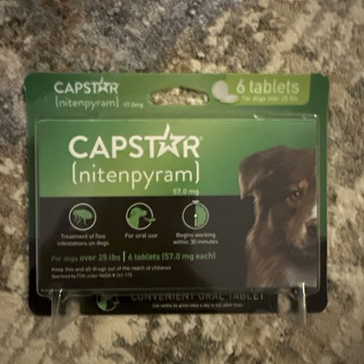 CAPSTAR Nitenpyram 6 Oral Tablets for Large Dogs (over 25 lbs) - Exp 05/2027