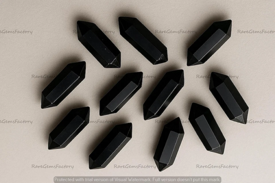 Natural Black Onyx Pencil Cut Gemstone for Deep Black Elegant Jewelry Designs - Image 4 of 4