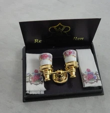 1:12 Brass Tumbler Holder Miniature Dollhouses Reutter Porcelain R1.689/8