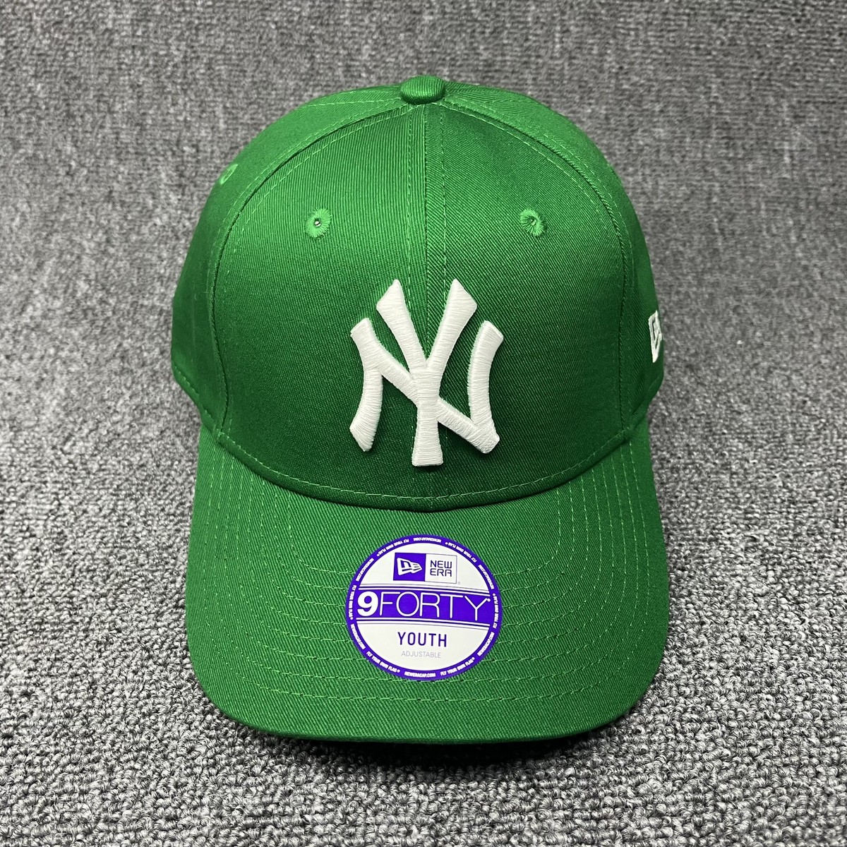 New Era 9FORTY NY New York Yankees Youth Adjustable Hat Kelly Green White Cap