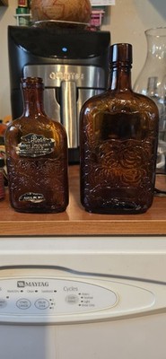Pint & 1/2 Pint Pre Prohibition Amber Four Roses Flasks