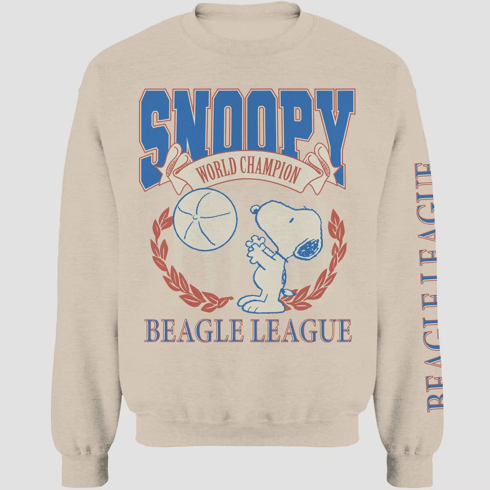 Men's Peanuts Snoopy Crewneck Pullover Sweatshirt | eBay