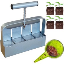Handheld Soil Blocker Tool Kit  4 Cell Heavy Duty 2 Inch Seed Starter Soil Bl...