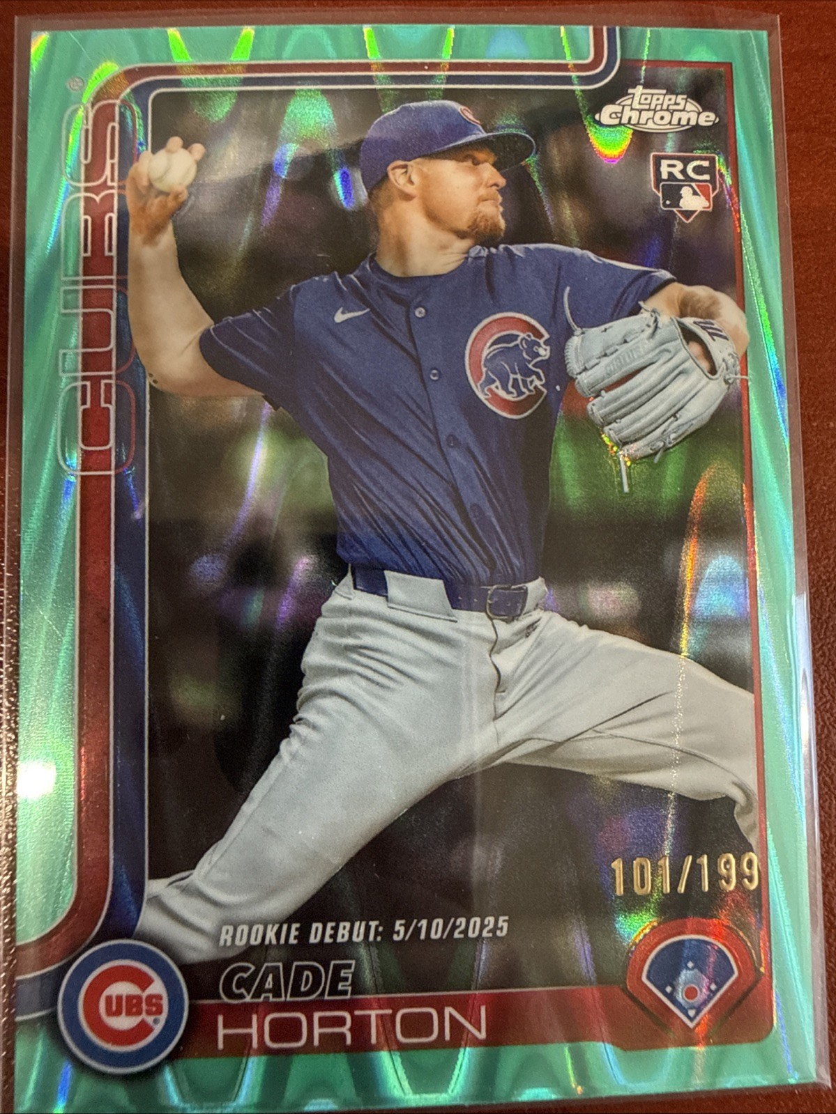 2025 Topps Chrome Update Series - Cade Horton Aqua Raywave Refractor /199 USC102