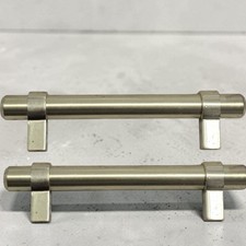 Cosmas 10 Pack Brushed Brass Cabinet Pulls 3 Inch Center to Center T Bar Handle