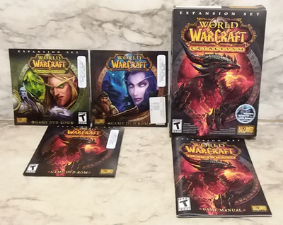 World of Warcraft DVD ROM 3 Game Lot - Burning Crusade & Cataclysm PC Expansions