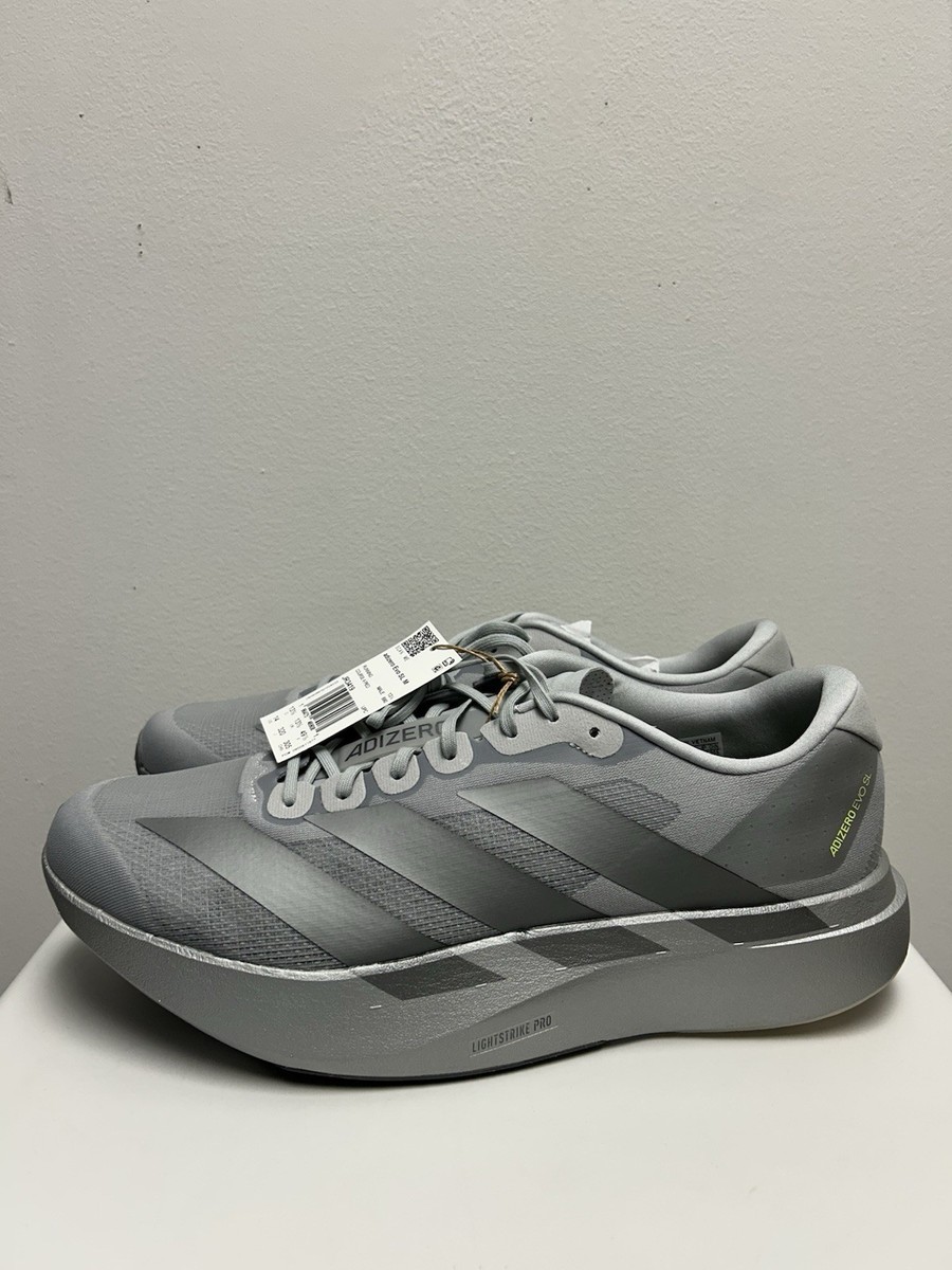 Size 14-Mens Adidas Adizero Evo SL Running Shoes Metallic Silver