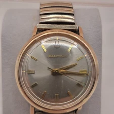 Bulova Accutron Vintage Gold Filled Swiss  Flex Fit Built In Calender.Not Tested