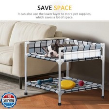 Bedside Window Dog Bunk Bed - Double Elevated Human Dog Bed with Guardrail 2 ...