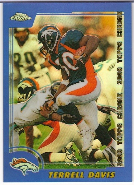 2000 REFRACTOR PARALLEL  * TOPPS CHROME # 60 * TERRELL DAVIS * DENVER BRONCOS 