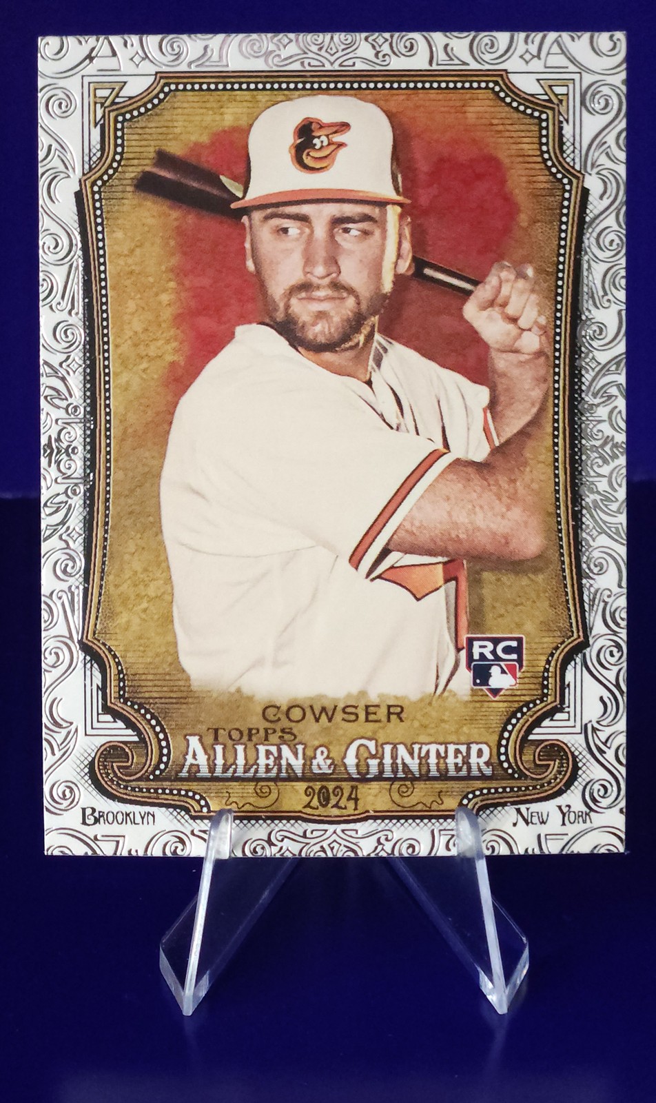 Colton Cowser 2024 Topps Allen & Ginter #28 Orioles Foil Filagree Rookie Card