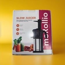 moRollio 200W Cold Press Slow Masticating Juicer Machine Silver/Black
