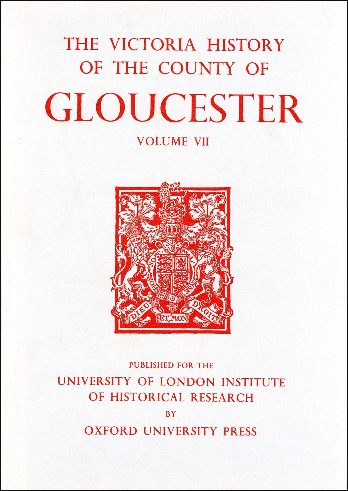 The Victoria History of the County of Gloucester