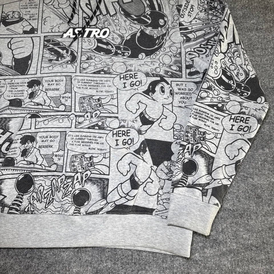 Sudadera con Capucha Southpole X Astro Boy Estampado de Cómic Gris Negro Pullover Polar Talla M Foto 3 de 4