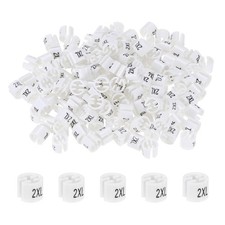 100-Pack Plastic Clothes Hanger Markers 2XL Size for 3mm Rod White 