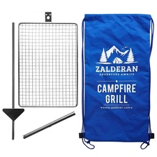 Campfire Grill Grate. Small Lightweight, Stainless Steel, Portable, Backpack ...