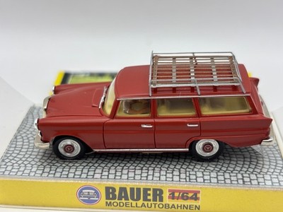 BAUER MERCEDES BENZ 200 UNIVERSAL STATION WAGON BROWN RED HO SLOT CAR #4486