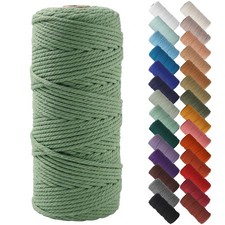 Avocado Green Macrame Cord 3mmx109 yards Colored Macrame Rope Cotton Yarn