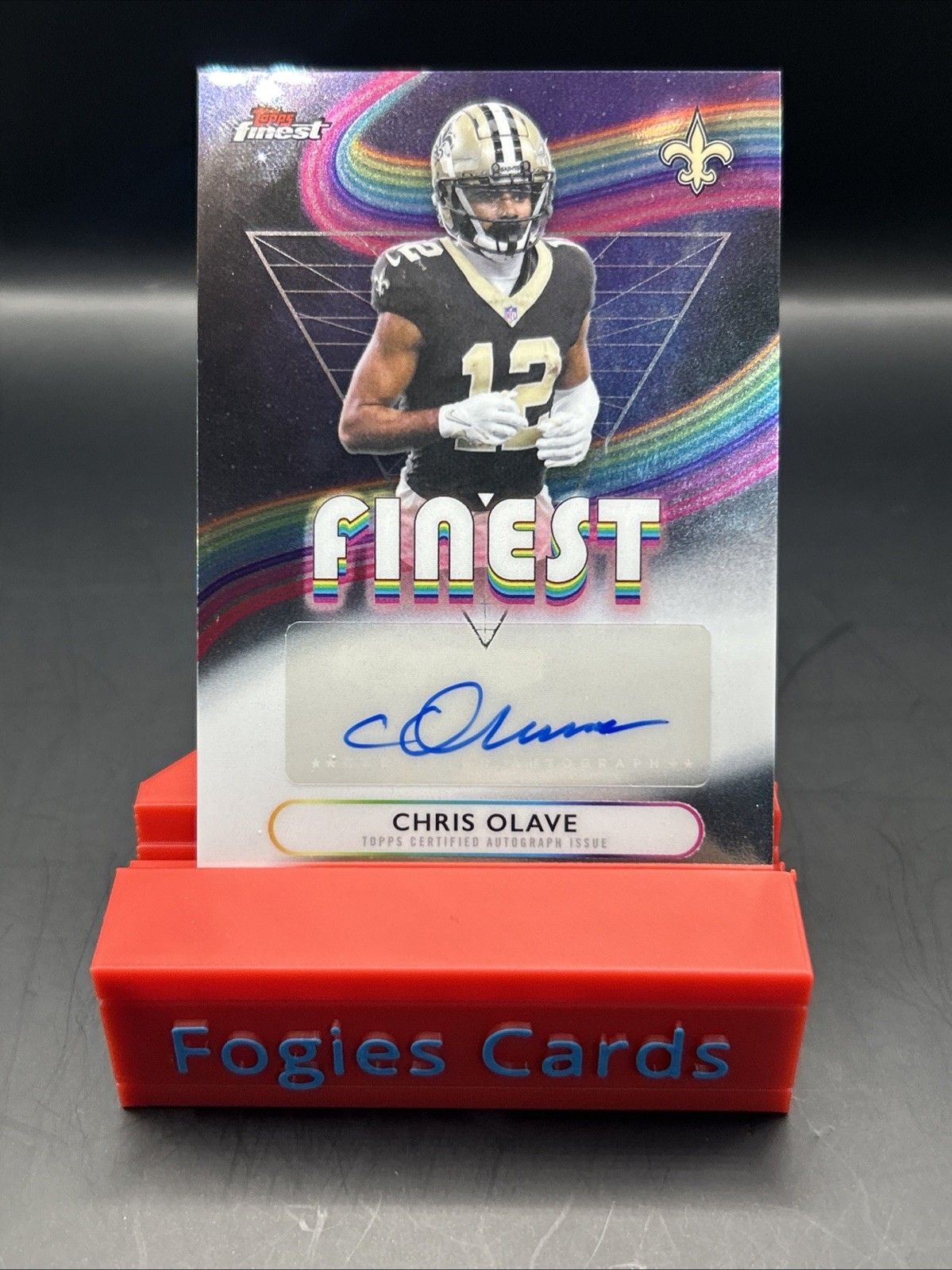 2025 TOPPS FINEST NFL CHRIS OLAVE AUTO NEW ORLEANS SAINTS