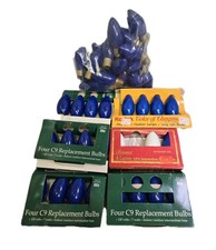 49 Vintage Replacement C-9  C- 9 1/4 ,Bulbs, Blue, New  Used,