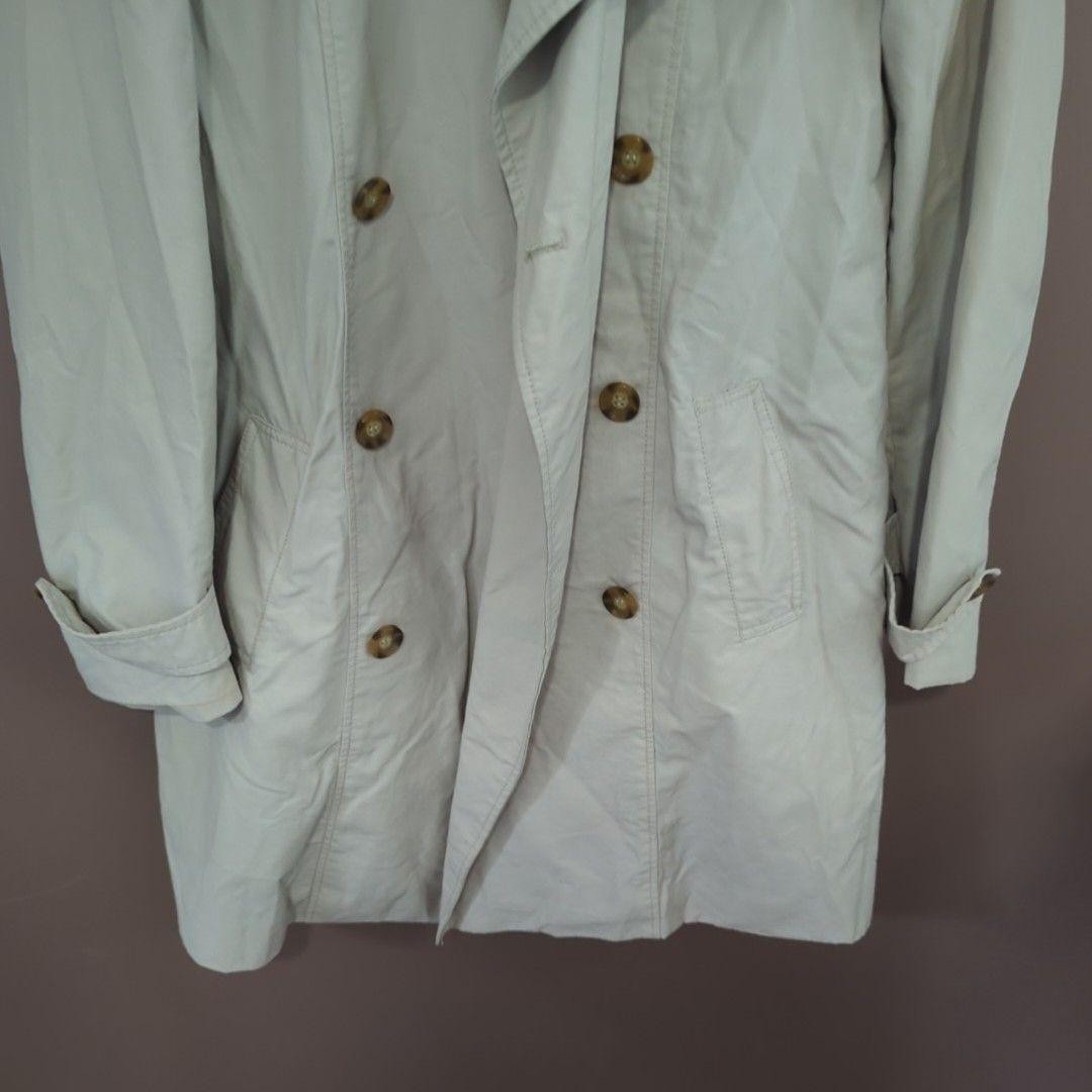 Tommy Hilfiger Coat Mens Medium Beige Canvas Trench Button Lined Classic Casual image 3