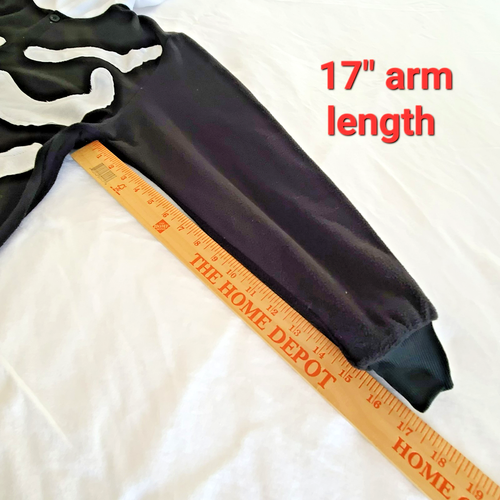 Spooktacular Skeleton Costume One Piece Full Hooded Eyes Adult L Sleeper Pockets - Picture 10 of 17