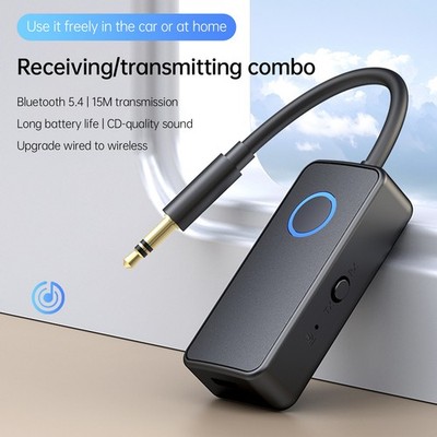 Bluetooth 5.4 Receiver Transmitter 2-in-1 3.5mm Wireless Audio Adapter Headset