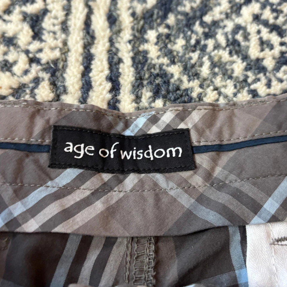 Pantalones cortos cargo a cuadros Age of Wisdom para hombre talla 36 gris azul Foto 3 de 4