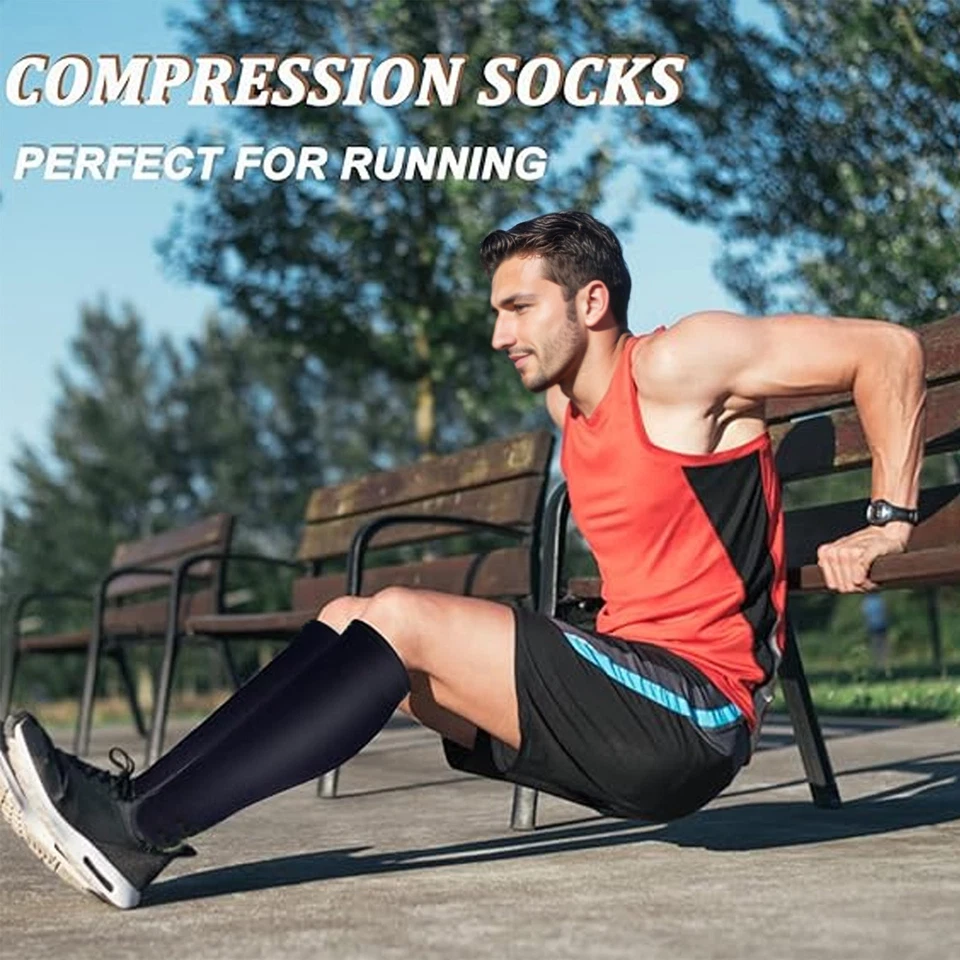 (5 Pairs) Compression 15-20mmHg Graduated Support Socks Calf Mens Womens S-XXL - Image 4 of 4
