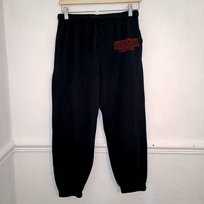 Stranger Things Damen Hose Schwarz Größe UK 6 8 Jogginghose Crop Sweatpants
