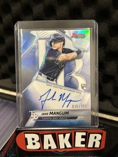 Jake Mangum 2025 Bowmans Best Blue Refractor Rookie Autograph /150 