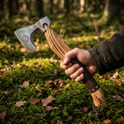 #ad Custom Forged Handmade Viking Hatchet Knife 13” – Carbon Steel Camping Axe $38.70