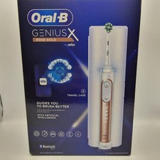 Oral-B Genius X Rose Gold Electric Toothbrush w/ Travel Case, Bluetooth, Timer