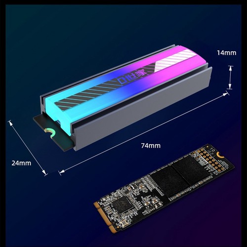 M.2 NVME SSD Heatsink 5V 3Pin ARGB Colored Lights M.2 SSD Cooler 2280 Solid3995 - Afbeelding 10 van 10