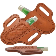 CASE XX KNIVES TRAPPER PANCAKE BASKETWEAVE LEATHER BELT SHEATH (54PBW) POCKET K