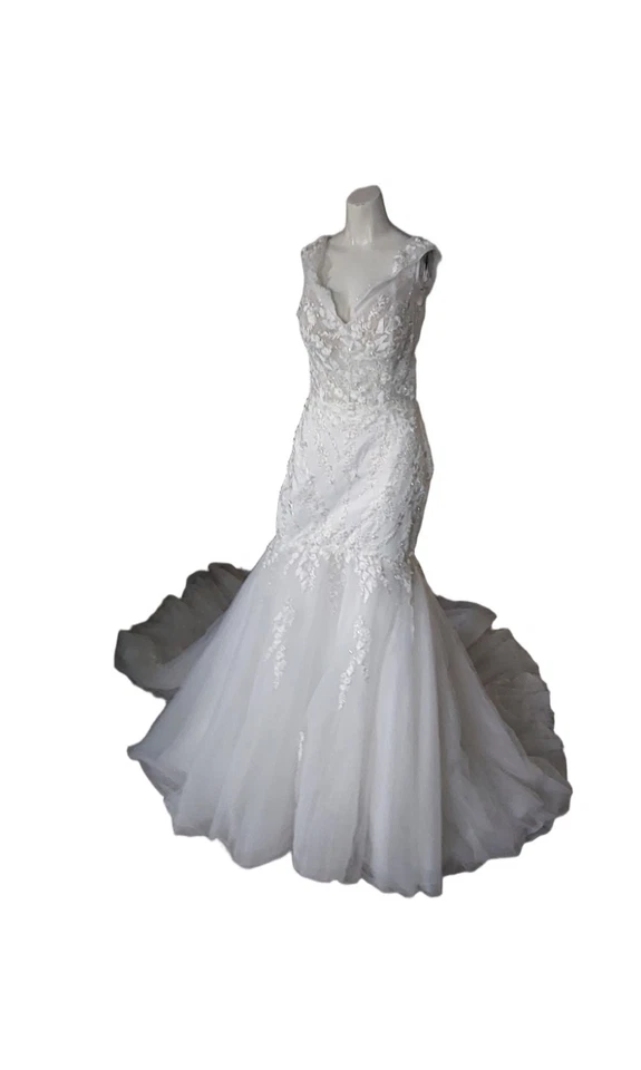 VESTIDO DE NOVIA JUSTIN ALEXANDER HOMBRO FUERA TODAVÍA BLANCO TALLA 12 Foto 4 de 4