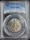 1942 Walking Liberty Half Dollar PCGS MS64 90% Silver Gem BU Blast White