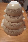 Vintage Pyrex Cinderella Forest Fancies Mushroom Nesting Mixing Bowls Set of 4