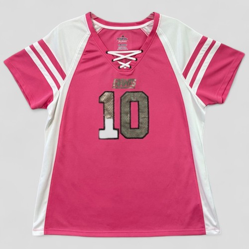Eli Manning Women's Jersey Pink NFL 10 New York Giants Majestic Laces Size 2X