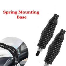 2x LED Spiral Whip Light Spring Base Mount Quick Release Antenna Kit ATV UTV RZR